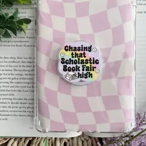 Bookish Quote Phone Grip, Retro Reading Aesthetic Phone Holder, Cute Book Lover Magnetic Phone Stand, Reader Gift, Book Fair Inspired Design