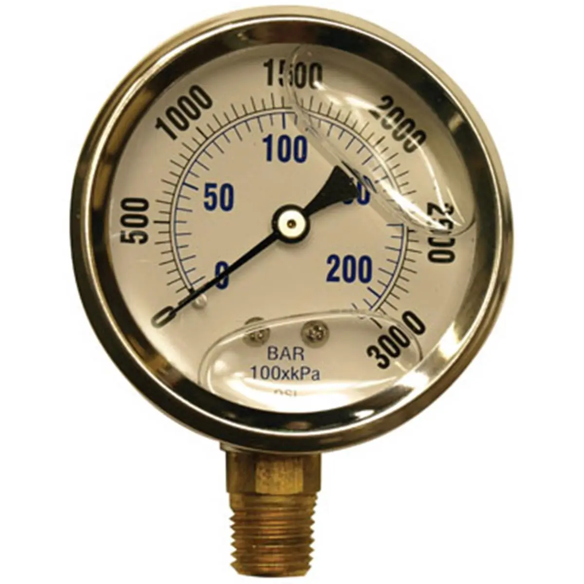 212 MAIN Apache 99019109 High-Pressure Stainless Steel Glycerin Analog Dial Pressure Gauge, 2.5 in., 3000 psi Max, Automotive & Motorcycle Tire Repair Tool, Glycerin Pressure Gauge
