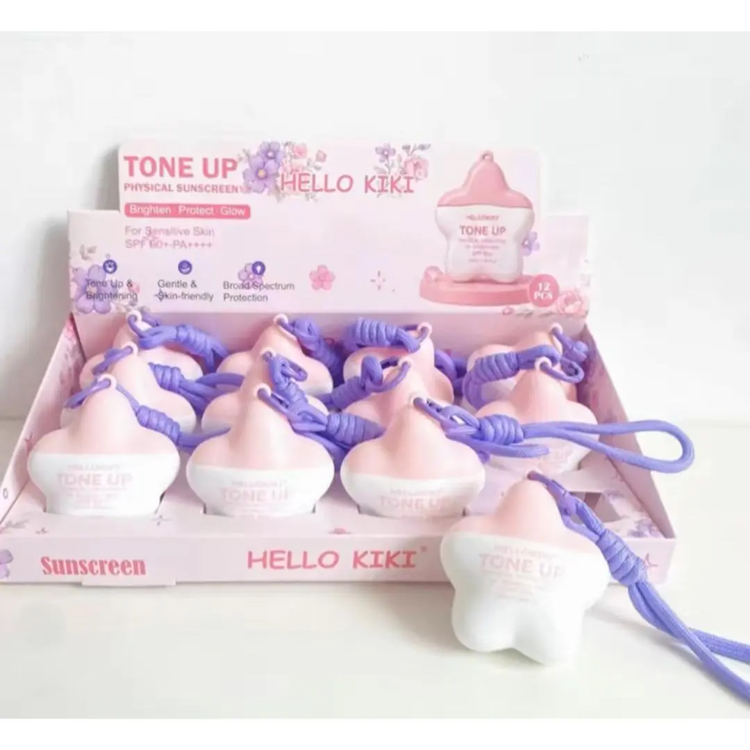 Hello Kiki Tone Up Physical Sunscreen SPF 50+ for Gentle Broad Spectrum Protection Brighten Protect Glow