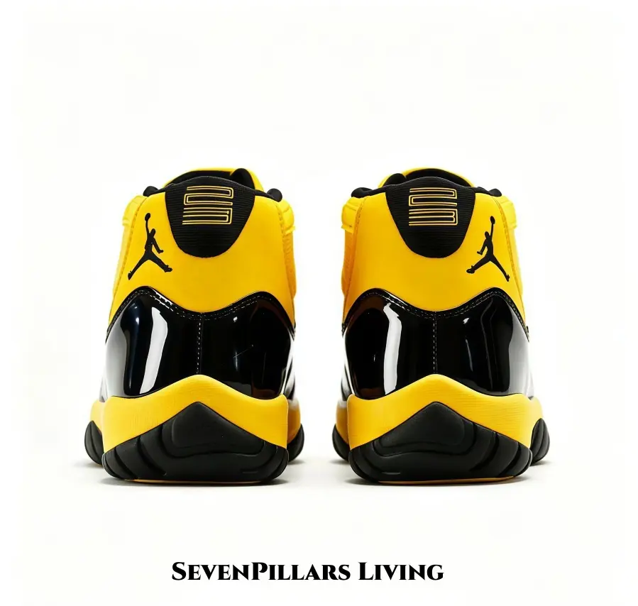 Unisex Yellow Black Contrast Gloss Patent High Top Vintage Basketball Trainers Matching Tone Layered Slip Resistant Thick Sole Bold Color Daily Street Versatile Athletic Walking Shoes Assorted Hue Options