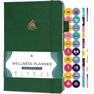 Planner - Weekly & Daily  and  Log,  Journal & Meal Planner Diary for Calorie Counting, Notebook for  Condition , A5-Sized - Forest Green