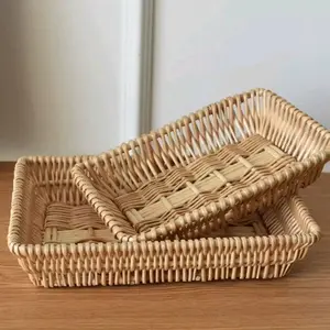 Handwoven Rattan Gift Basket Tray Large Decorative Storage & Gift Hamper Base for Home Decor and Gift Giving