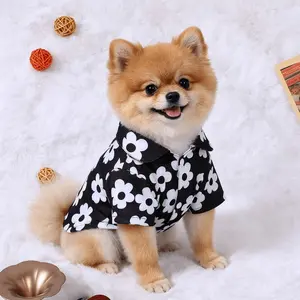 Pet Shirt for Dogs and Cats, Floral Print, Comfortable Elastic Fabric, All-Season Wear, Suitable for Small to Medium Pets