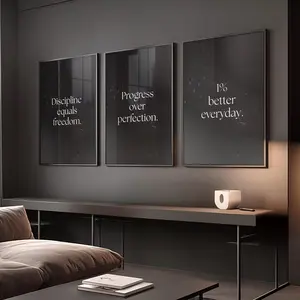 3 Count/Set Motivational Wall Art Prints for Men – Masculine Gym Decor, Office Printable Quotes,Black Poster Prints,Inspirational Male Wall Art unframed wall art decor Photo Artwork
