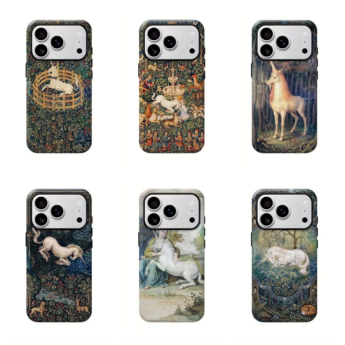 Vintage Dreamy Unicorn Floral Phone Case, Y2K Fairycore Unicorn Protective Cover, Compatible for iPhone 17Promax 16 15 14 13 12 11 and for Samsung S26-S21, Pastel Coquette Cottagecore Aesthetic Shockproof Cover, Trendy Fantasy Gift, Perfect Holiday Gift