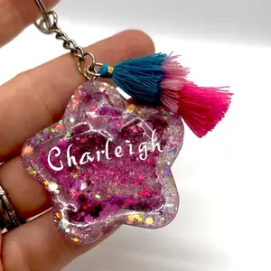 Personalized star shaker keychain