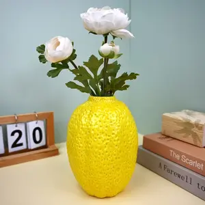 Unique Fruit Shaped Lemon Vase, Kitsch Style Hand-Painted Ceramic Vase, Small Bouquet Home Decor, Mother's Day Surprise Gift