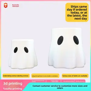 Halloween Ghost Bucket Decor Planter Ghost Flower Pot Home Decoration