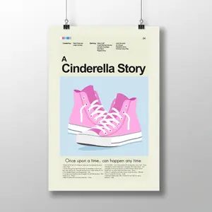 A Cinderella Story Pink Sneakers Poster, Vintage Poster, Retro Poster, Midcentury Art, Mid-Century Modern Halloween Poster