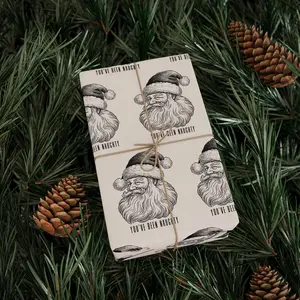 You've Been Naughty Adult Santa Gift Wrap Paper