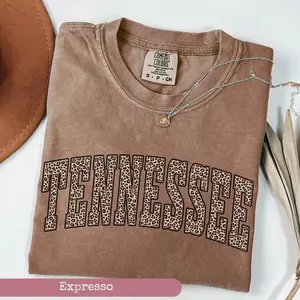 Comfort Colors Leopard Tennessee T-Shirt, Tennessee Shirt, Tennessee Sports Fan Gift, University Student Gift, College Shirt, Tennessee State