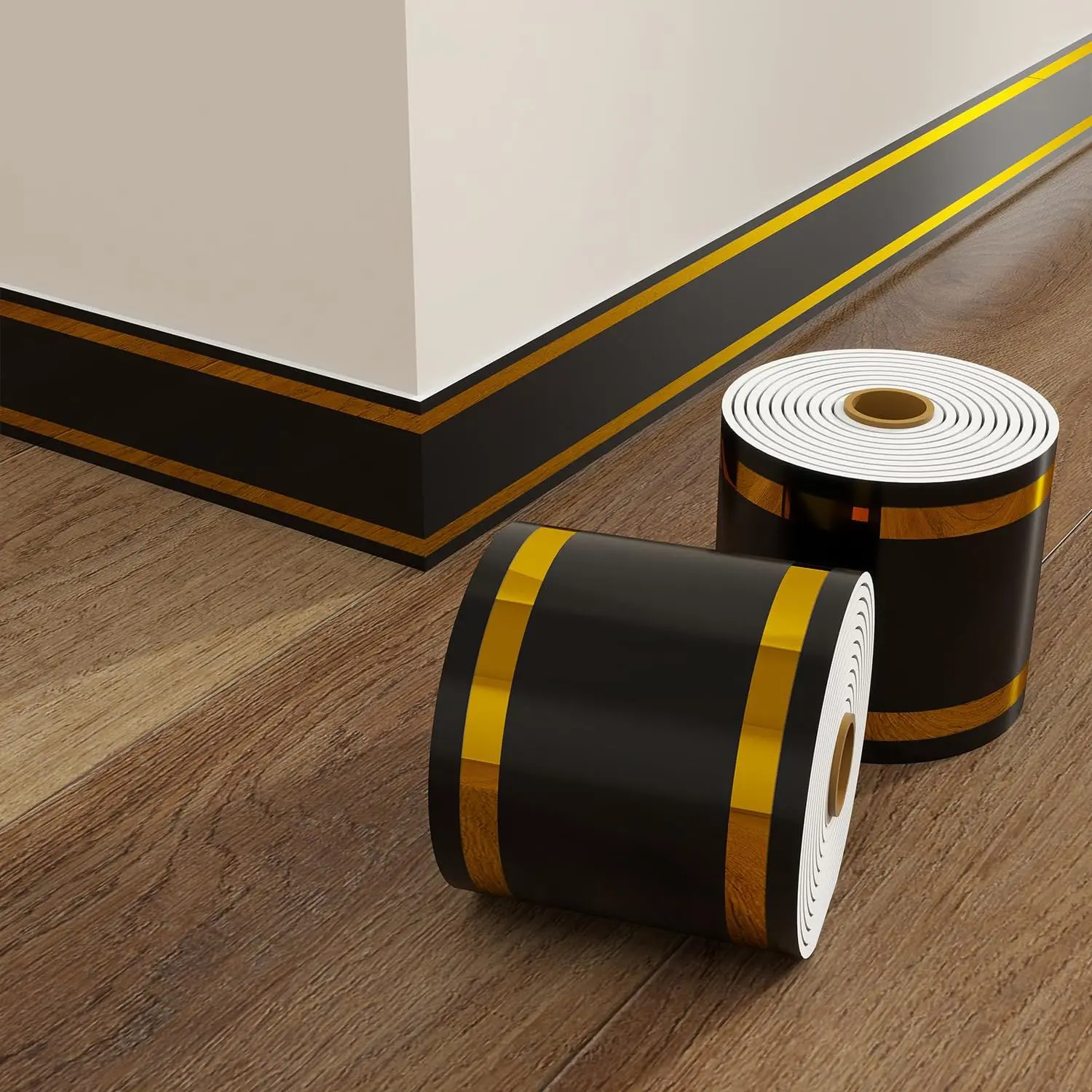 1/2 Roll Self-Adhesive Skirting Board Guard & Wall Corner Trim All-in-One Protection for Edges, Corners, Ceilings, and Countertops | Easy DIY Install Home Warm Self-Adhesive