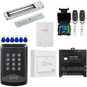 Door Access Control System RFID Keypad 600lb Electric  Door Lock Kit with Exit Button Doorbell Chime Remote Control