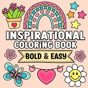 Motivational Minimalist Coloring Book, Cute Style, Perfect for Adult Relaxation, Stress Relief Activity Book, Ideal for Mindfulness