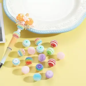 DIY sugar bead crafts, available in various styles, to create unique, high-quality pens, bracelets, necklaces, and stylish keychains. Colors are random.