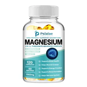 Magnesium Pslalae - L-Threonate 1,502 mg Advanced complex providing elemental magnesium 280 mg 3-in-1 formula - L-Threonate, Bisglycinate Chelate, Malic Acid Brain, Sleep, Stress, Cramps, Headaches