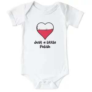 Just A Little Polish Poland Flag Heart One Piece Baby Bodysuit