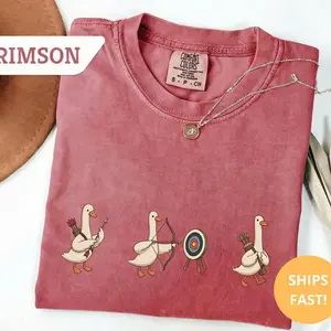Comfort Colors Archery Silly Goose T Shirt and Sweater for Archers and Bow Hunting Fans, funny archer tee, sport team shirt, hunting lover top, outdoor gift, rustic casual outfit, Teacher, Fabric
