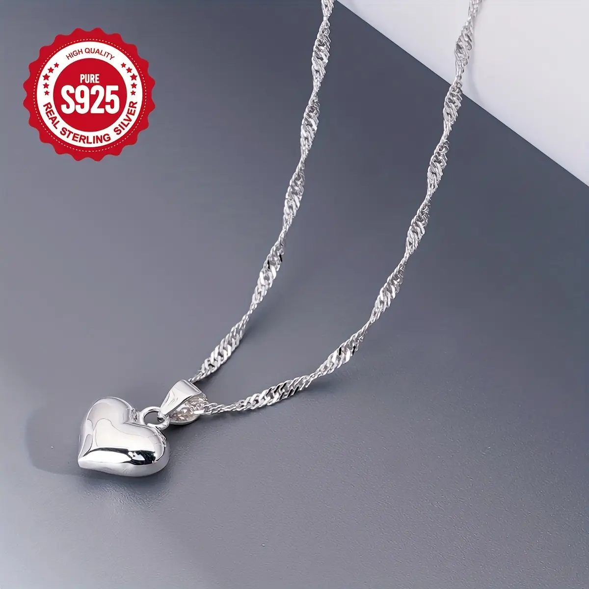 Fashion S925 Silver Heart Pendant Necklace, Suitable for Casual Wear with Unique Design - Women's Fashions Jewelry Accessory Perfect Valentine’ Day Gift, Party Necklace, Stylish Accessory, Elegant Necklace, Fine Craftsmanship, Heartshaped Jewelry,summervi