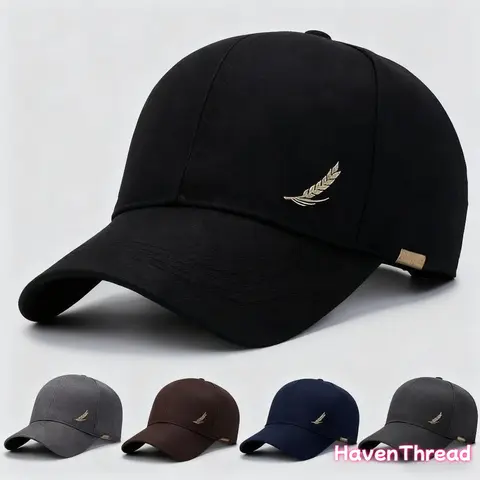 Unisex Plain Cotton Classic Baseball Cap Style - Black Adjustable Sports Outdoor Hat, 1-Size Fit All-Seasons Men's Hat for Outdoor Sports Running, Casual Daily Use