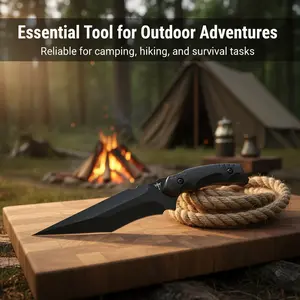 1PC,high-quality outdoor knife, portable knife, integrated keel structure, high hardness blade, sharp and durable, anti slip handle, comfortable grip, used for camping or kitchen household use, men's gift, equipped with knife cover