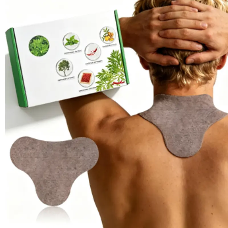 100-Count Mugwort Base Neck/Shoulder Pain Relief Heat Patches, Maximum Strength Stick-On Wear with 8-Hour Long-Lasting Heat, Strong Adhesion for Cervical Joint Discomfort, Box Pack