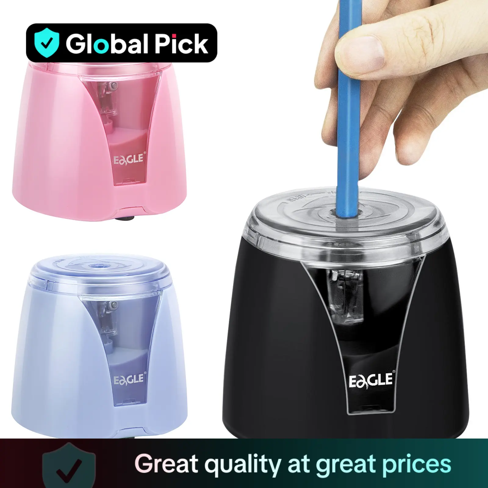 Electric Pencil Sharpener, 1 Count Single Hole High-speed Sharpening Automatic Pencil Sharpener, Writing Tool for Home School Office Dormitory without