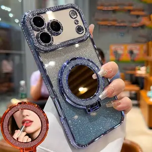 Phone Case: Essential Makeup Case for Women! New Glittering Women's Imitation Diamond-Style Sparkling Phone Case For iPhone 17/16/15/14/13/12Pro Max/Plus/17Air Shock-Resistant, Drop-Proof, And Fingerprint-Resistant Phone Protector Premium-Feel Phone