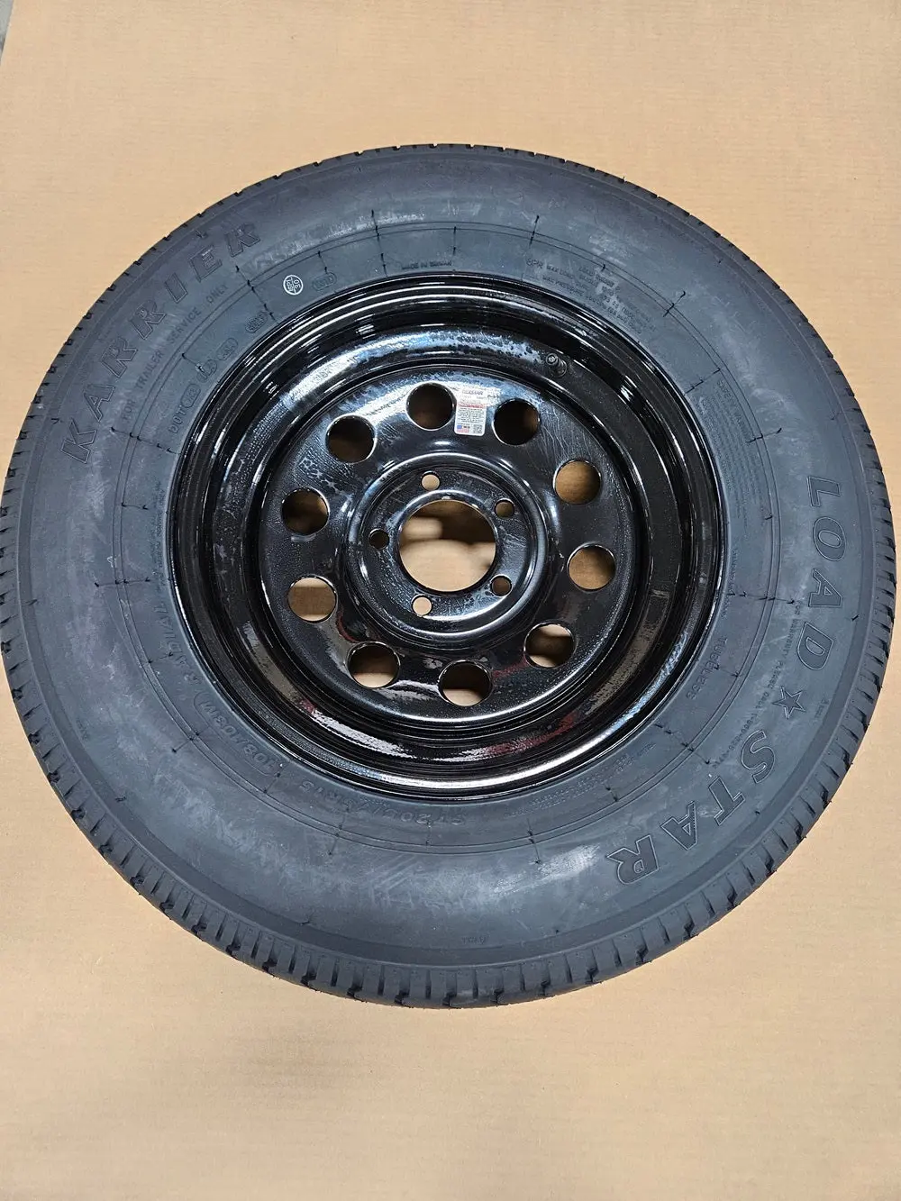 Trailer Camper 15" Black 15x5x5 Dexstar Wheel Rim ST205/75R15 Radial Load D Tire