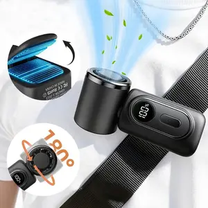Mini Portable Handheld Clip Fan, 3-In-1 Rechargeable 3000mah Battery, 5 Speeds, 180° Adjustable Airflow, USB Cooling, Ideal for Travel & Office