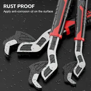 4pcs Multifunctional Self-Locking Wrench Set, Adjustable Pipe Wrench Tool Kit, 6, 8, 10, 12-Inch Self-Locking Adjustable Wrenches with Non-Slip Handle, Chrome Vanadium Alloy Steel