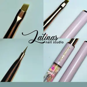 Latinas Nail Studio One Stroke Flowers Brush - Small Gel Brush for Flowers Leaves & Detailed Designs Easy to Use Metal Handle