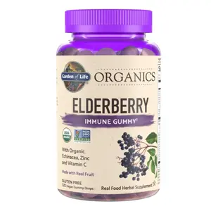Organics Elderberry Gummies for Adults & Kids - Immune Support Supplement with Organic Fruit, Herbal Blend, Elderberry, Echinacea, Zinc, Vitamin C, 120 Vegan Gluten Free Gummies