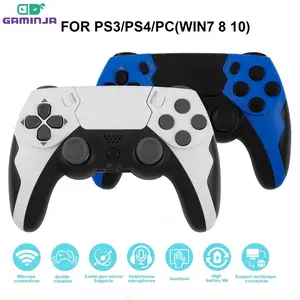 GAMINJA Wireless Controller Dual Vibration Game Joystick Gamepd For PS4 PS3 Console PC Gamepad with 6-axis Gyros Smartphone