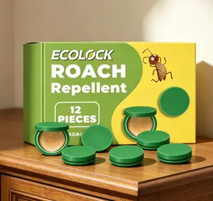 ECOLOCK Extra Strength Roach Repellent 12Pcs, Whole House Use Natural Cockroach Repellent Pods, Safe for Kitchen, Closet, Drawers, Bathroom, Cabinet & Any Indoor Corners