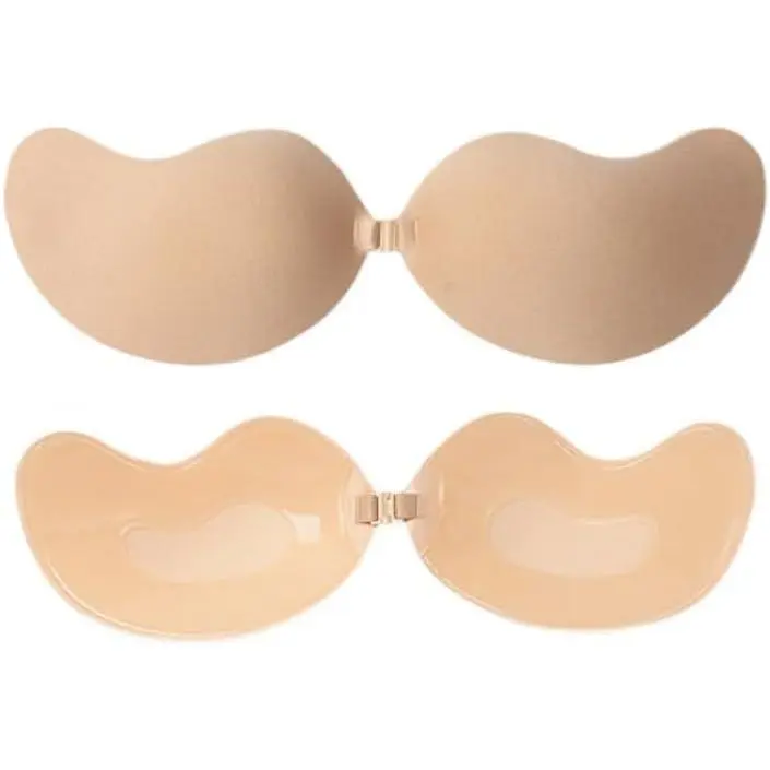 2pcs Sticky Bra, Backless Strapless Bra Push Up, Adhesive Invisible Lift Up Bras 2 Pairs Womenswear  Bridal Basic Minimalist