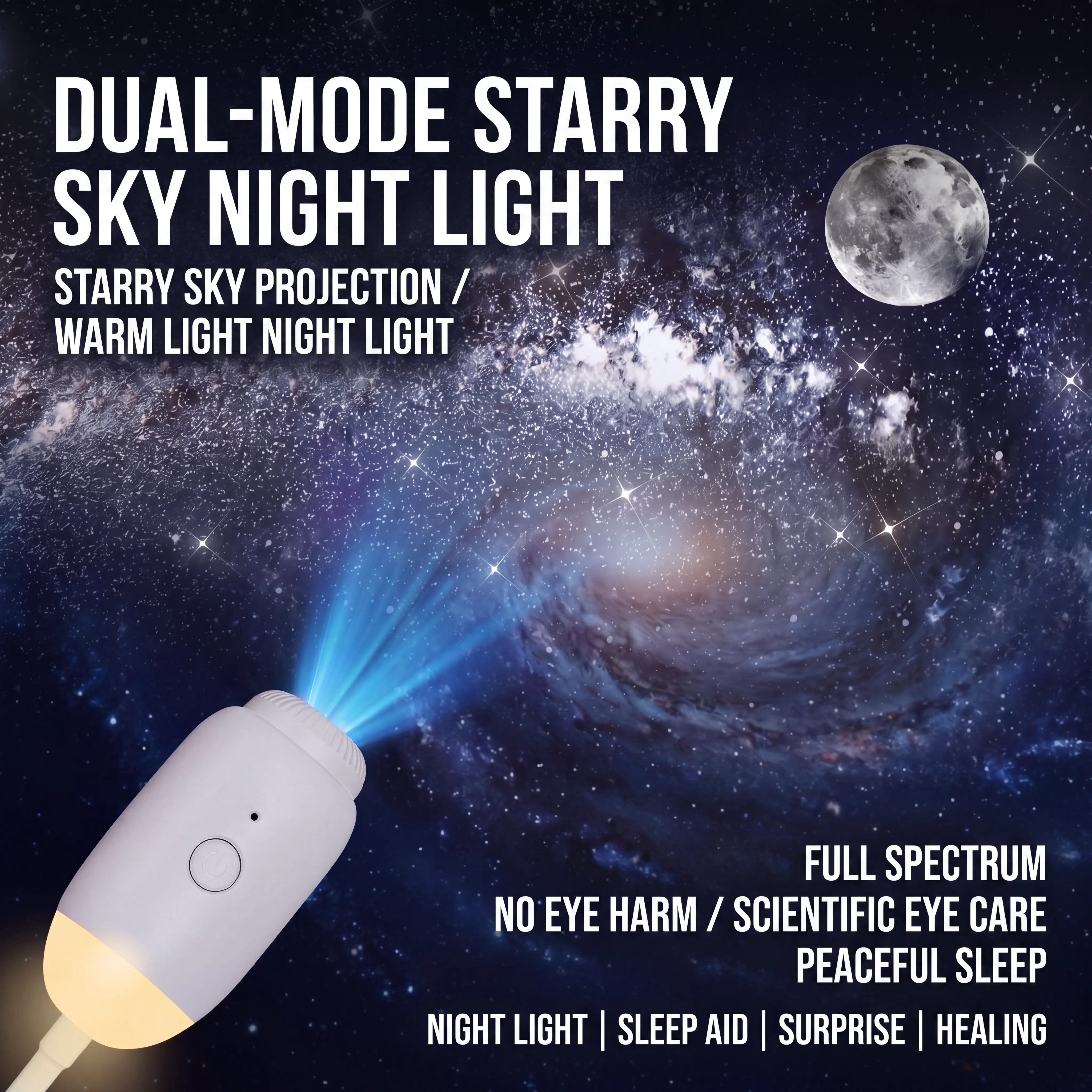 YOUKELUX USB Plug-In Star Projector - 4 Films, Adjustable Brightness Dimmable Electronic Light, Decorative Atmosphere Lamp, Auto Timer, Kids' Sleep Companion Novelty Lighting, Adjustable Brightness Light