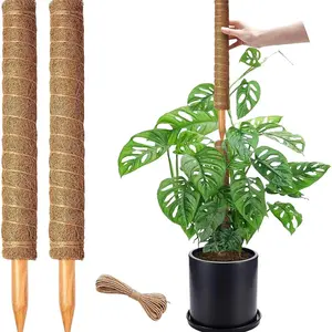 2 Pack 17-Inch Stackable Moss Poles for Climbing Plants, Support Stakes for Potted Plants