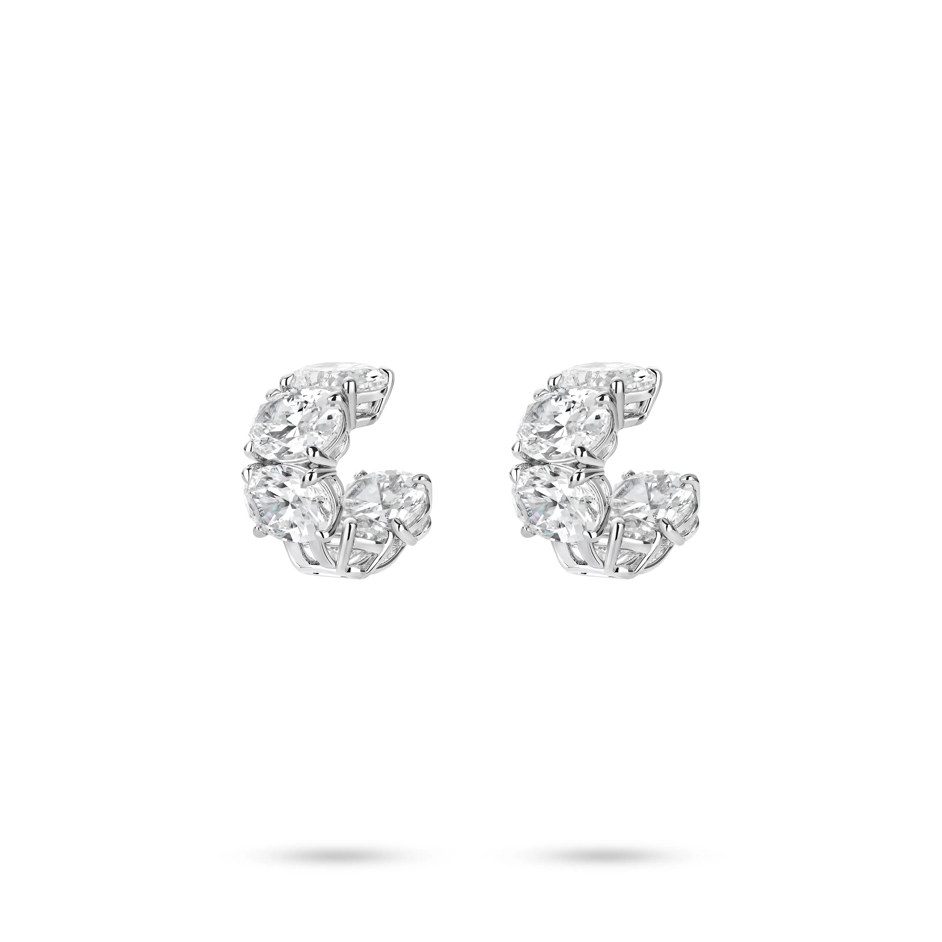 VAMERAY #4901 15 Carat In Each Oval Cut Prong-Set Hoop Earrings