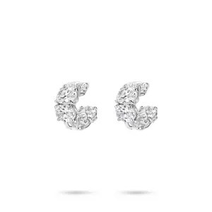VAMERAY #4901 15 Carat In Each Oval Cut Prong-Set Hoop Earrings