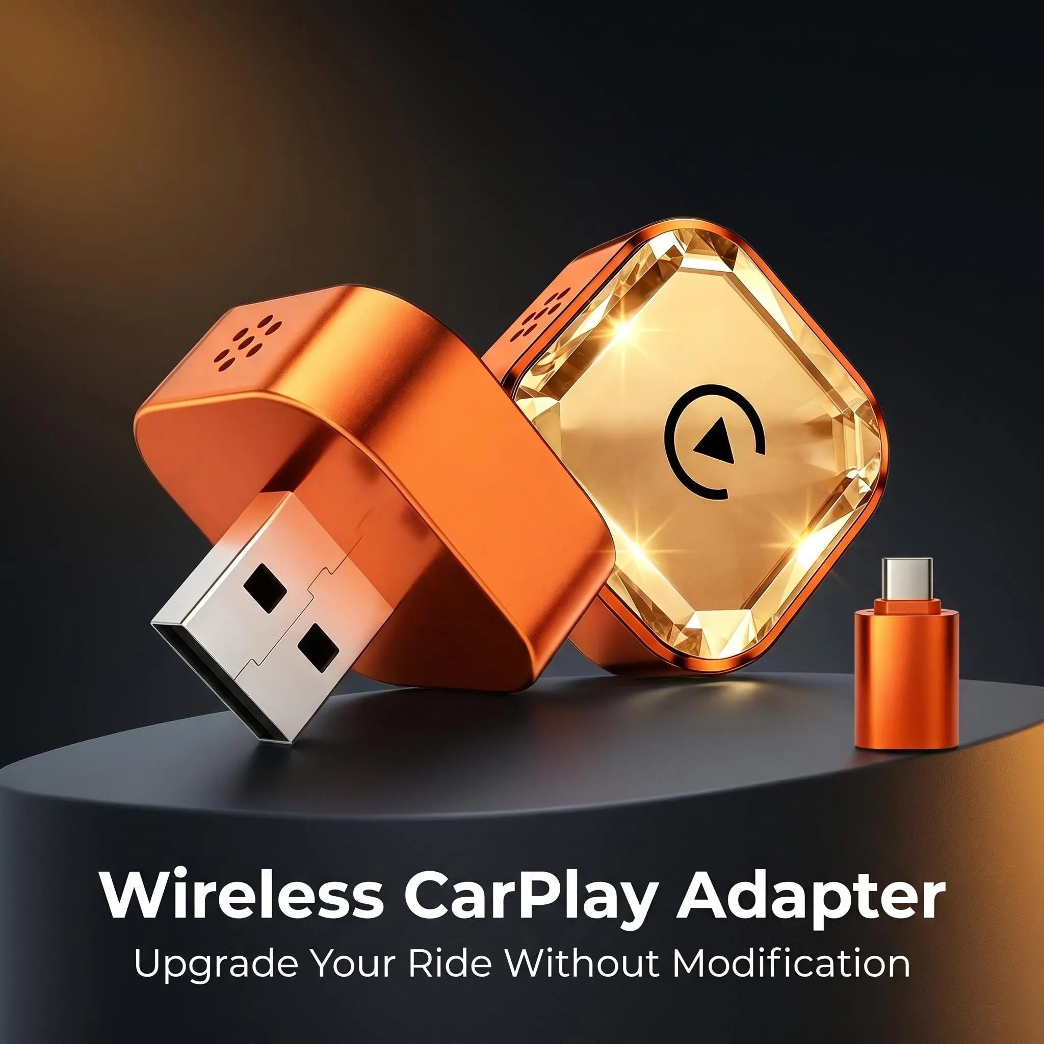 2026 New car Wireless CarPlay Adapter for iPhone iOS 10+ & Android 11+ System - Stable Connection Wired to Wireless Carplay, Metal Design Mini Wireless CarPlay Adapter, Mini Size, No Delay, Plug & Play