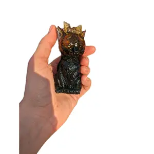 Dark Clear Resin Cat Figurine