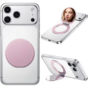 Phone Case Stand with Mirror for MagSafe Universal Metal Adjustable Kickstand for  17/16/15/14 Pro Max Slim Phone Mirror for  Smartphone  for Women Outdoor Makeup