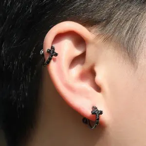 Fashion CZ Cross Turnbuckle Earrings for Women Men Huggie Hip Hop Fashion Jewelry Gifts for Prayer