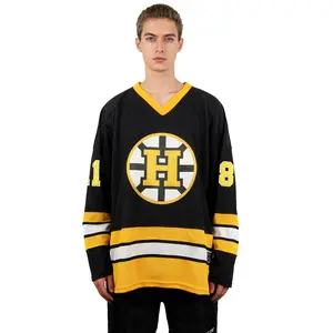 Men's 90s lce Hockey Happy #18 Gilmore Jerseys 1996 Movie Adam Sandler Sewing embroidery large size S-3XL black polyester high quality sweatshirt Halloween Christmas gift