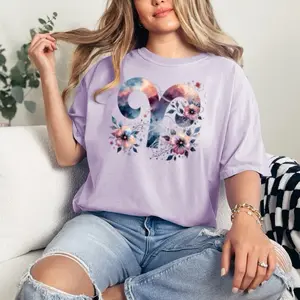 Aires T-Shirt Comfort Colors Summer Everyday Style Shirtsleeve love casual comfortable super soft relaxed fit unisex Sizing womenswear Streetwear  vintage Crewneck Printed Loose Graphic Floral Zodiac Sign, Astrology, birth sign, celestial, horoscope