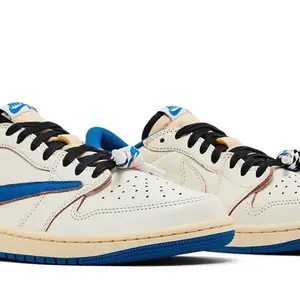 Jordan 1 Retro Low OG SP Fragment x Travis Scott Sail Military Blue