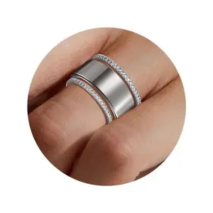 2-Pack 14 Golden Plated Stacking Rings for Oura Gen 4/Oura Gen 3, Cubic Zirconia Oura Ring Stack for Women