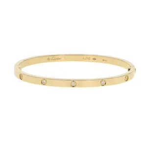 Pre-owned Cartier Love Small Model Bangle Bracelet Size 16
