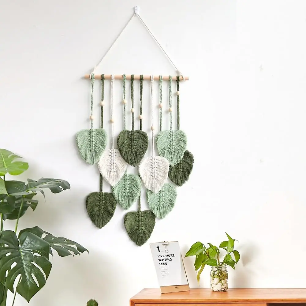 Boho Chic Rattan Wall Hanging Decor - Lightweight, Durable Polyester, No Power Needed - Ideal for Bedroom & Living Room Boho Home Styling, Boho Home Decor for Bedroom Living Room Dorm Decoration